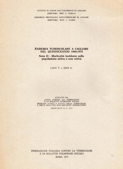 una pubblicazione di Angelo Abis sull'endemia tubercolare a Cagliari