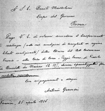 lettera di Antonio Gramsci a Mussolini