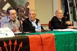 Cagliari, 16 giugno 2016, sala convegni di Villa Muscas (Cagliari), convegno sul tema 'L'80º anniversario della guerra civile spagnola'. Da sinistra: <b>Emilio Belli</b>, <b>Angelo Abis</b> e Prof. <b>Beppe Loi Puddu</b>