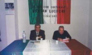 <b>Lorenzo Del Piano</b> con Angelo Abis alla conferenza su Attilio Deffenu organizzata dalla nostra Associazione