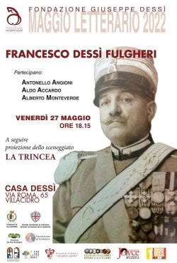 locandina con l'immagine del Generale Francesco Dessì Fulgheri