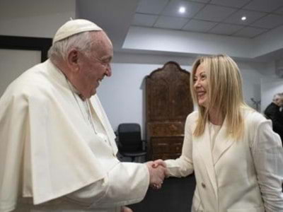 l'incontro tra <b>Papa Francesco</b> e <b>Giorgia Meloni</b>