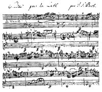 una partitura di <b>Johann Sebastian Bach</b>